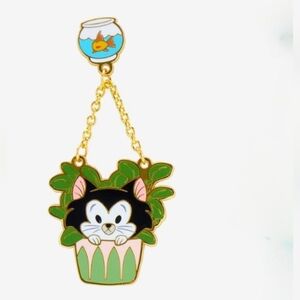 Disney Cats in Planters Figaro Enamel Pin